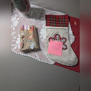 Blind Date With A Book Festive Plaid Christmas Stocking